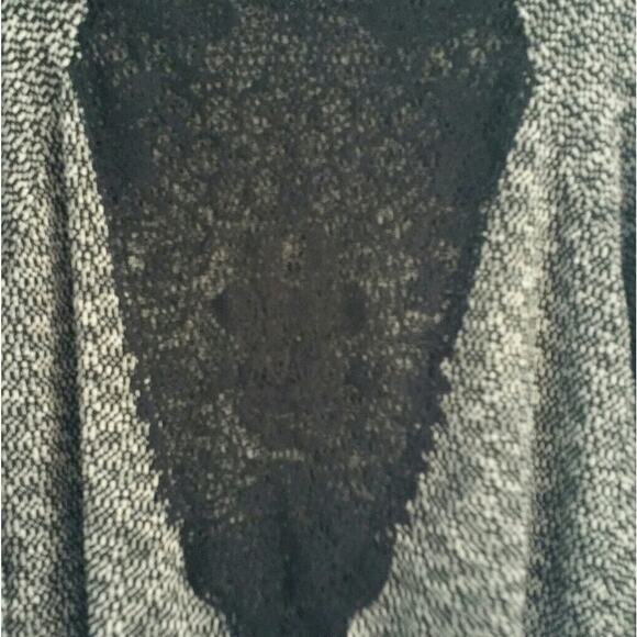 Poof! Black Sweater With Lace Panel Size Large - Picture 3 of 7